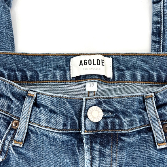 Agolde Toni Distressed Medium Wash Skinny Jeans - Picture 2 of 16